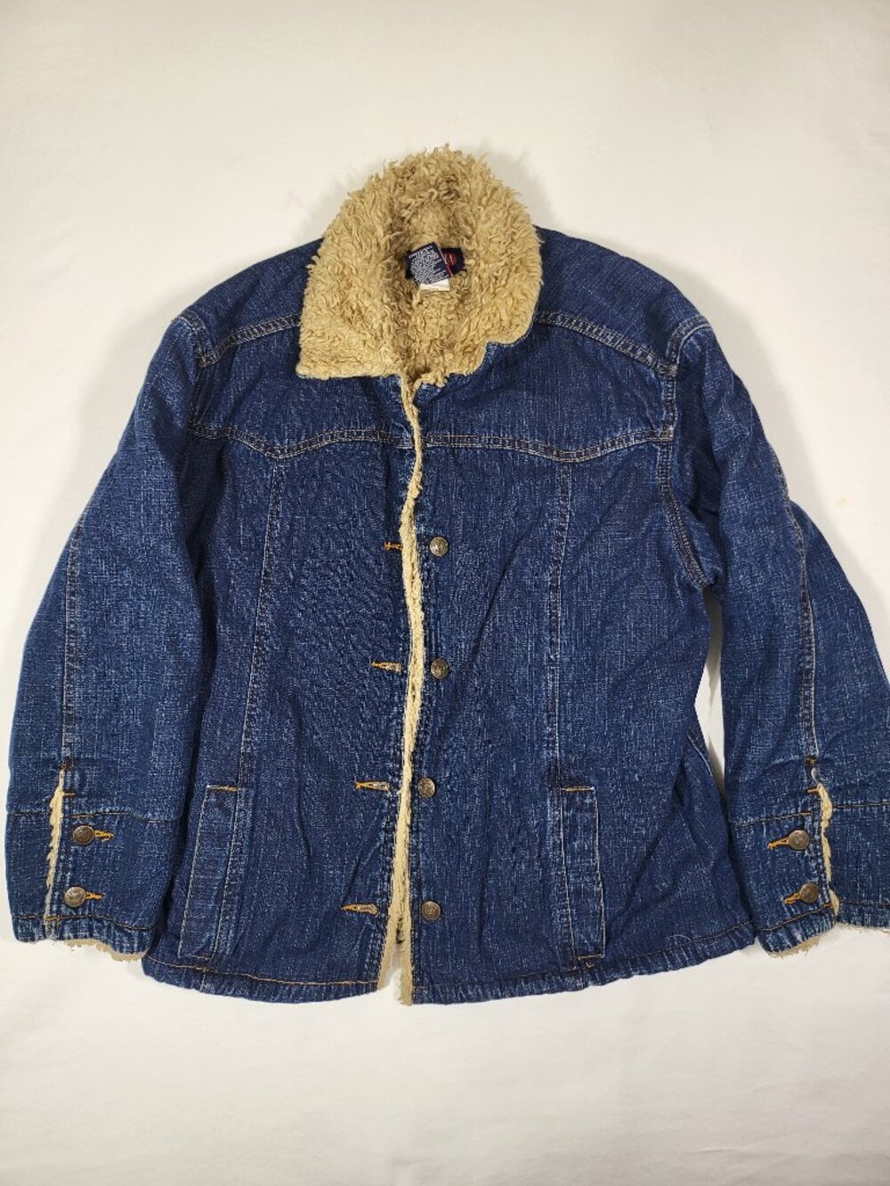 VTG Scandia Sherpa Lined Denim Jacket Medium Western Rancher Coat Workwear